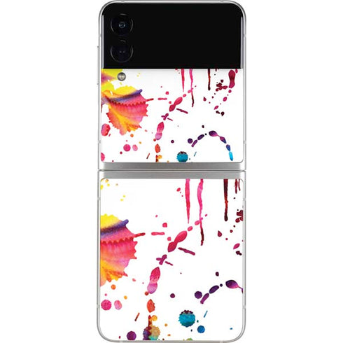 Chromatic Splatter White Galaxy Z Flip3 5G Skin